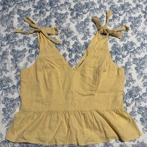 Express Light Yellow Sleeveless Blouse